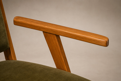 Jos Zanine Caldas Brazilian Modern Armchair by Jos Zanine in Pau Marfim Dedar Velvet