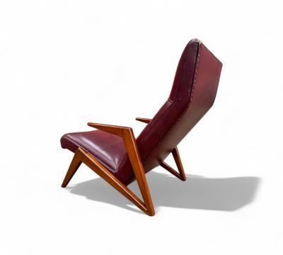 Jos Zanine Caldas Brazilian Modern Armchair in Hardwood leather att Jose Zanine Caldas 1950s