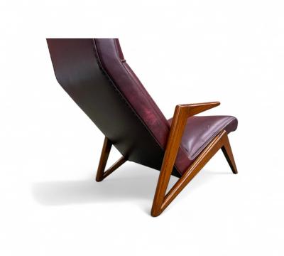 Jos Zanine Caldas Brazilian Modern Armchair in Hardwood leather att Jose Zanine Caldas 1950s