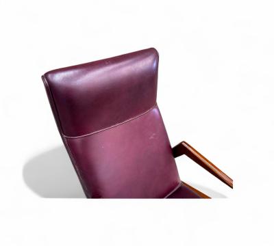 Jos Zanine Caldas Brazilian Modern Armchair in Hardwood leather att Jose Zanine Caldas 1950s