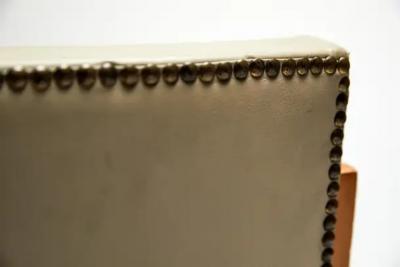 Jos Zanine Caldas Brazilian Modern Armchair in Wood Mint Faux Leather Jose Zanine Caldas 1950s