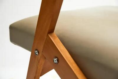Jos Zanine Caldas Brazilian Modern Armchair in Wood Mint Faux Leather Jose Zanine Caldas 1950s