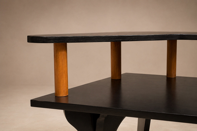 Jos Zanine Caldas Brazilian Modern Two Tier Accent Table in Marine Plywood by Jos Zanine Caldas