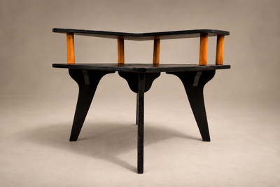 Jos Zanine Caldas Brazilian Modern Two Tier Accent Table in Marine Plywood by Jos Zanine Caldas