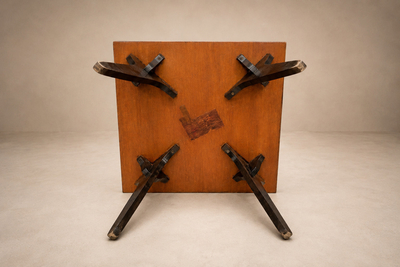 Jos Zanine Caldas Brazilian Modern Two Tier Accent Table in Marine Plywood by Jos Zanine Caldas