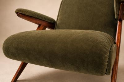 Jos Zanine Caldas Jos Zanine Caldas Z Armchair in Pau Marfim and Olive Mohair