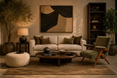 Jos Zanine Caldas Jos Zanine Caldas Z Armchair in Pau Marfim and Olive Mohair