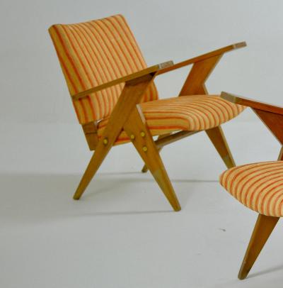 Jos Zanine Caldas Mid Century Modern Pair of N Lounge Chairs by Zanine Caldas 1960s