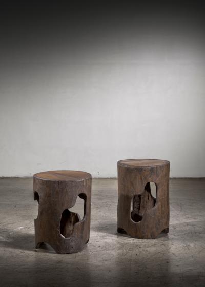 Jos Zanine Caldas Pair of Zanine Caldas wooden stools