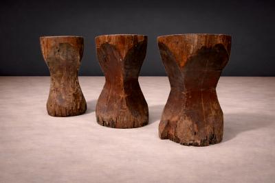 Jos Zanine Caldas Set of Three Stools in Pequi Hardwood Jose Zanine Caldas 1970s