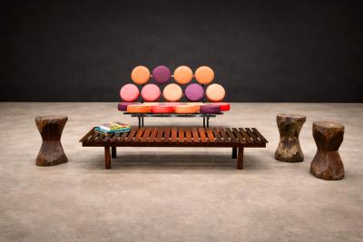 Jos Zanine Caldas Set of Three Stools in Pequi Hardwood Jose Zanine Caldas 1970s
