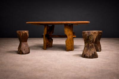 Jos Zanine Caldas Set of Three Stools in Pequi Hardwood Jose Zanine Caldas 1970s