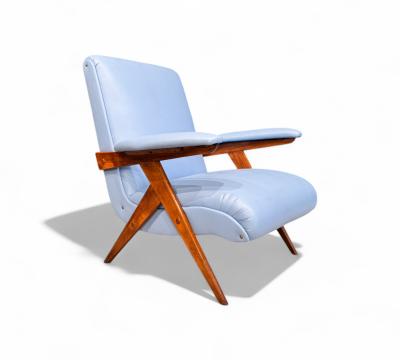 Jos Zanine Caldas Z Armchair in Hardwood Faux Leather Jose Zanine Caldas 1950s Lot 334A