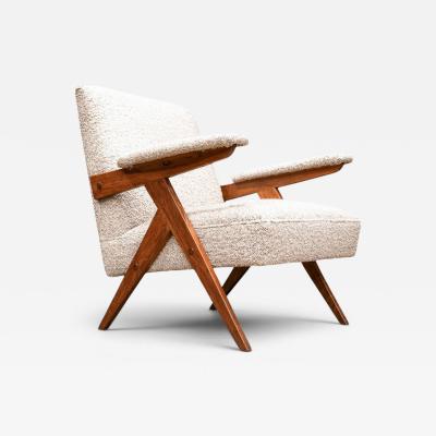 Jos Zanine Caldas Z Armchair in Pau Marfim Wood Boucle by Jose Zanine Caldas 1950s Lot 376