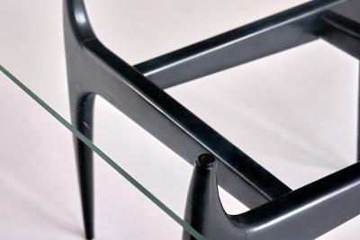 Jos de Mey Jos De Mey Coffee Table in Black Lacquered Wood Luxus Kortrijk Belgium 1957