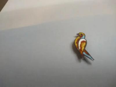 Jose Frederico Vintage Jose Frederico Sterling Silver and Enameled Parrot Brooch