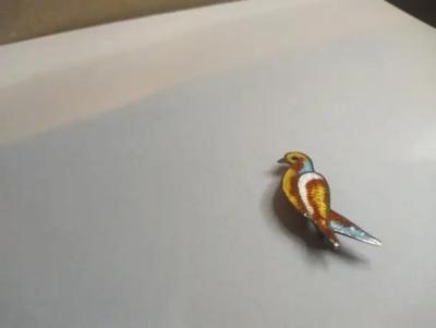 Jose Frederico Vintage Jose Frederico Sterling Silver and Enameled Parrot Brooch