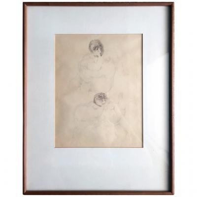 Jose Luis Cuevas Framed Drawing by Mexican Artist Jose Luis Cuevas