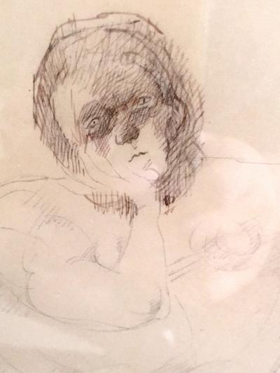 Jose Luis Cuevas Framed Drawing by Mexican Artist Jose Luis Cuevas