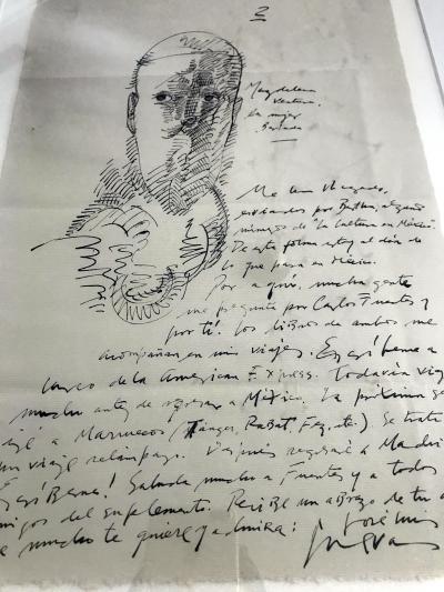 Jose Luis Cuevas Group of Three Works on Paper by Jose Luis Cuevas framed