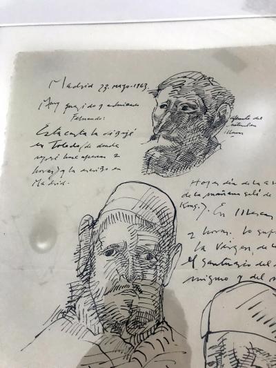 Jose Luis Cuevas Group of Three Works on Paper by Jose Luis Cuevas framed