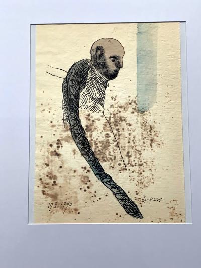 Jose Luis Cuevas Pair of Framed Work on Paper by Jose Luis Cuevas