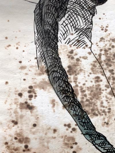 Jose Luis Cuevas Pair of Framed Work on Paper by Jose Luis Cuevas