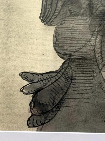 Jose Luis Cuevas Pair of Framed Work on Paper by Jose Luis Cuevas