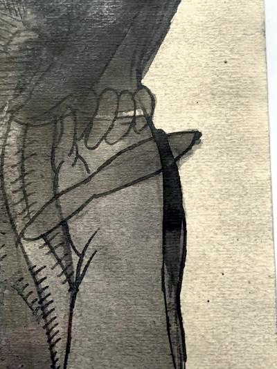 Jose Luis Cuevas Pair of Framed Work on Paper by Jose Luis Cuevas