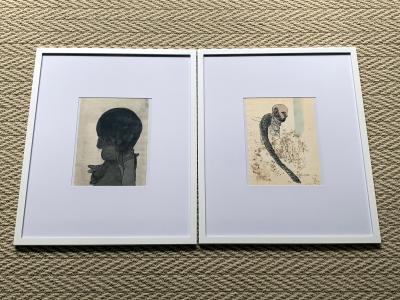 Jose Luis Cuevas Pair of Framed Work on Paper by Jose Luis Cuevas