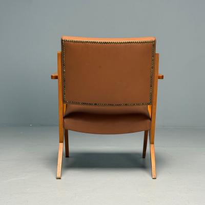 Jose Zanine Caldas Brazilian Mid Century Modern Lounge Chair Leather 1950s