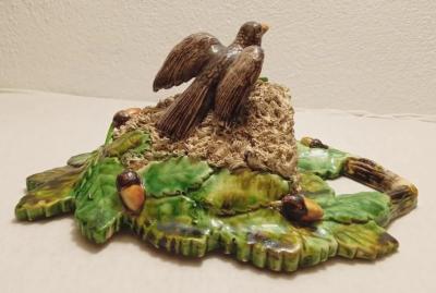Jose alves Cunha Portuguese Palissy majolica wall planter Quality and beautiful piece 