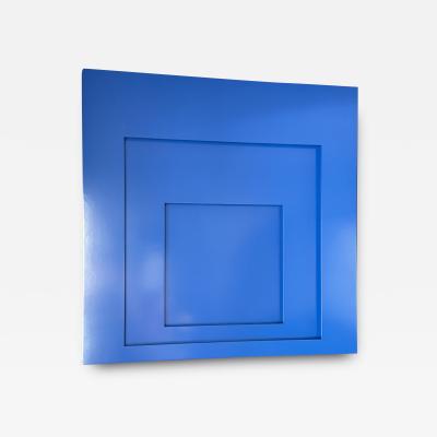 Josef Albers Blue No5 Sculpture in High Gloss Lacquer