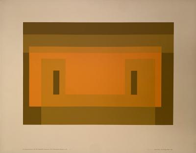 Josef Albers Red Orange Wall Signed and Numbered