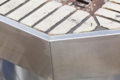 Josef Ciesla Stainless steel central fireplace from Josef Ciesla France 1970