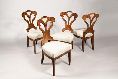 Josef Danhauser A Suite of Four Biedermeier Side Chairs Attributed to Josef Danhauser