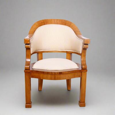 Josef Danhauser Pair of Biedermeier Cherrywood Armchairs Attr to Joseph Danhauser