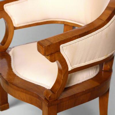 Josef Danhauser Pair of Biedermeier Cherrywood Armchairs Attr to Joseph Danhauser