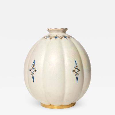 Josef Ekberg SWEDISH ART DECO VASE WITH PEARL GLAZE BY JOSEF EKBERG