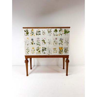 Josef Frank 1940 s Swedish Cabinet With Nordens Flora Illustrations