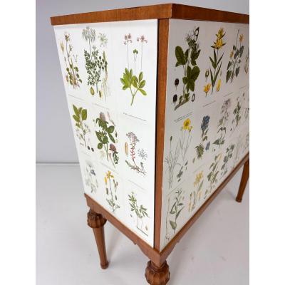 Josef Frank 1940 s Swedish Cabinet With Nordens Flora Illustrations