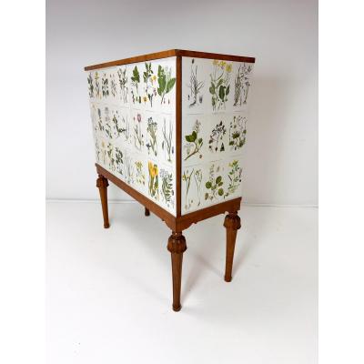 Josef Frank 1940 s Swedish Cabinet With Nordens Flora Illustrations
