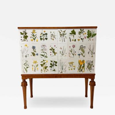 Josef Frank 1940 s Swedish Cabinet With Nordens Flora Illustrations