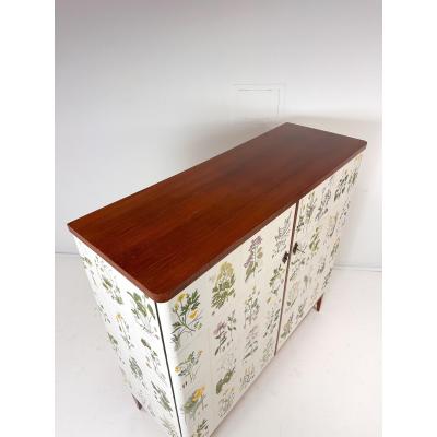 Josef Frank 1940 s Swedish Cabinet With Nordens Flora Illustrations