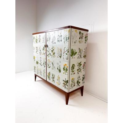 Josef Frank 1940 s Swedish Cabinet With Nordens Flora Illustrations