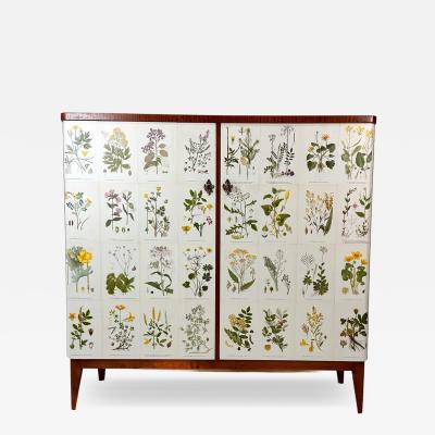 Josef Frank 1940 s Swedish Cabinet With Nordens Flora Illustrations