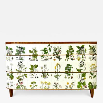 Josef Frank 1940 s Swedish Dresser With Nordens Flora Illustrations