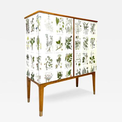 Josef Frank 1950 s Swedish Cabinet With Nordens Flora Illustrations