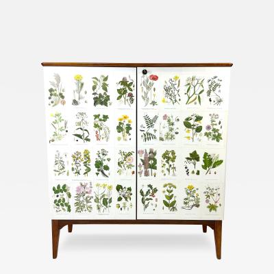 Josef Frank 1950 s Swedish Cabinet With Nordens Flora Illustrations