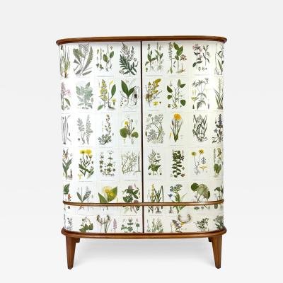 Josef Frank 1950 s Swedish Cabinet With Nordens Flora Illustrations